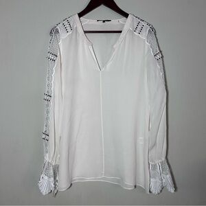 Kobi Halperin | Silk Lace & Beaded Sleeve Blouse | M